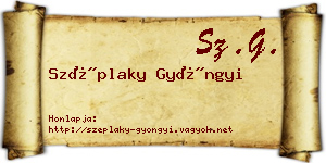 Széplaky Gyöngyi névjegykártya